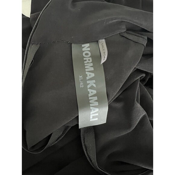 Norman Kamali Black Short Sleeve Mock Neck Blouse Sz XL EUC - Picture 7 of 8